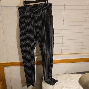 Black and White Striped Men's Pants